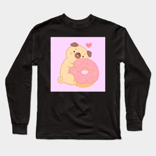 Donut Pug Long Sleeve T-Shirt